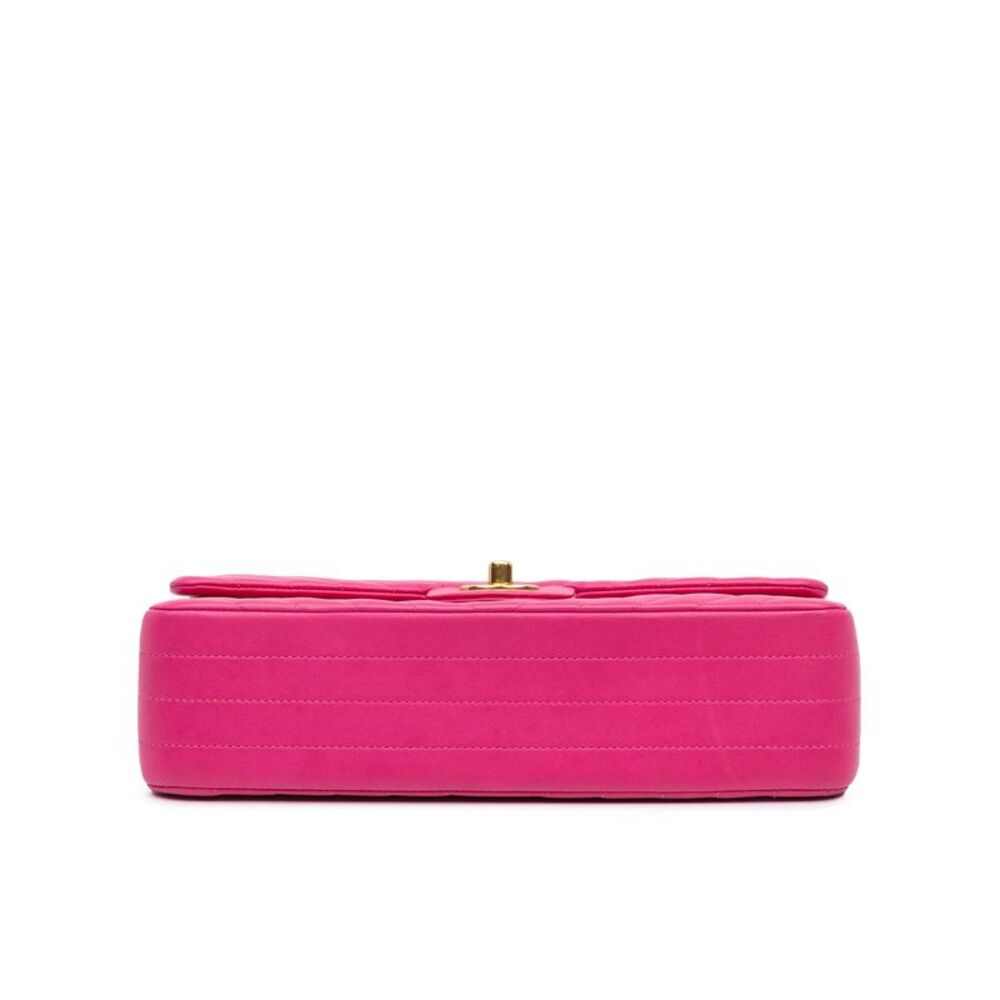 Pre Loved Chanel Chevron Quilted Classic Flap Bag Women Pink Shoulder Bags - Picture 3 of 8